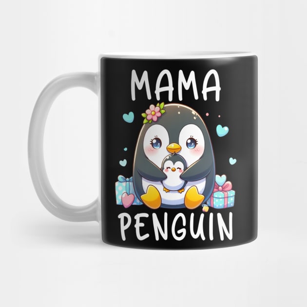 Mama Penguin Flightless Bird Lover Mother's Day Mommy by inksplashcreations